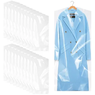 Ysimple 20 Stück Kleidersäcke 60x140 cm, Transparente Kleiderhüllen | Waschbar Staubdicht Hängend Wiederverwendbare Kleidersäcke, Kleidersack zum Aufhängen, für Mäntel, Jacken und Kleider