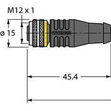 Turck 6626308-RKS4T-2-RSS4T/TEL,Aktuator- und Sensorleitung/PVC Verbindungsleitung