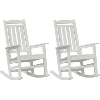 vidaXL Schaukelstuhl für den Garten 2 pcs Weiß 70 x 92 x 108cm Plastik - Weiß