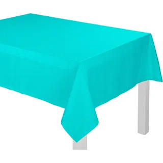 Tischdecke WIRTH "WirthNatur" Gr. 3, blau (türkis), B:130cm L:160cm, Baumwolle, Tischdecken, Tischdecke