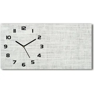Wanduhr aus Glas – 60x30 cm - Glasbild - Glasuhr - Gehärtetes Glas - schwarze-zeiger - Weiße Leinwand