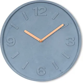 Hochwertige Wanduhr Beton-Uhr 30cm Grau Kupfer Uhrzeit Wanddeko Modern - Grau