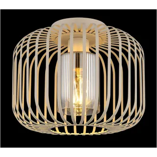 GLOBO Deckenleuchte 1 rund grau/beige/weiß Metall/Glas