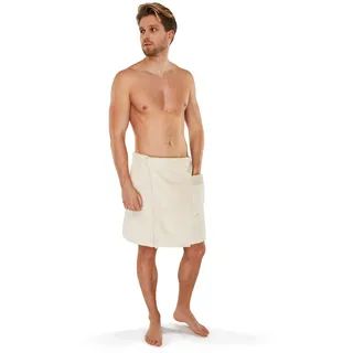 Möve Wellness Kilt mit Chenillebiesen in Gr. 48 / 56 aus 100 % Baumwolle (Spinair), nature