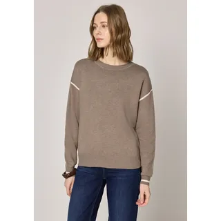 STREET ONE Strickpullover mit Kontrastdetails Light Terra Mocha Mel. 42