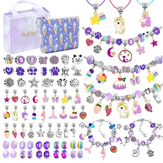 WEVOL Mädchen Geschenke 5-13 Jahre Schmuck Basteln Armbänder Selber Machen Geschenke für Kinder Spielzeug Charm Armband Kit DIY Weihnachten Geschenk Mädchen 5 6 7 8 9 10 11 12 13 Jahre