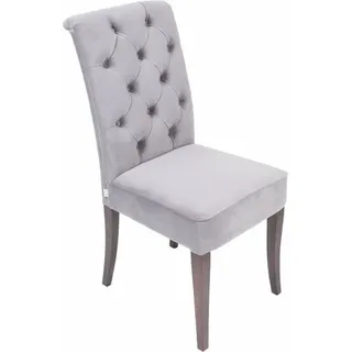 Chesterfield Garnitur Set Esszimmer Gruppe Stühle 8x Sessel Lehn Stuhl Polster - Grau