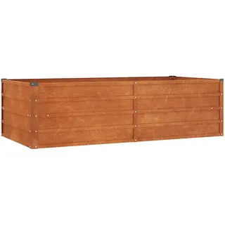 vidaXL Hochbeet, Hochbeet für Garten Balkon Terrasse, Kräuterhochbeet zum Selber Bauen, Gemüsebeet Pflanzkübel aus Metall, Grau Cortenstahl