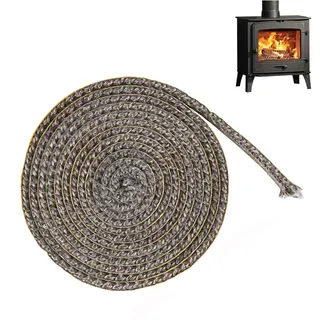 SIGANDG Kamin Dichtband, Dichtungsband Selbstklebend, Selbstklebend Dichtung für Kaminofen, Ofenrohr, Kamintür, Schornsteinverlängerung, Smoker, Hitzebeständiger Ofendichtschnur (3mm x 10mm x 2m)