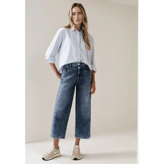 STREET ONE High Waist Wide Leg Jeans im loose fit Dark Blue wash), 29,