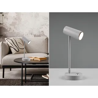 LED Akku Tischlampe LENNY ohne Kabel, Grau - Grau