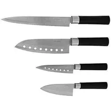Cecotec Professionelles 4-Messer-Set mit 2 mm breit Klinge Santoku Messerset. Zwart