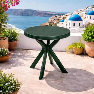 Gartentisch Balkontisch Bistrotisch Tisch Rund Grün Don Ø70xH72cm - dunkelgrün