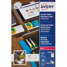 Visitenkarten Avery 85x54mm 270gr White 10 Sheets 10 Karten pro Blatt