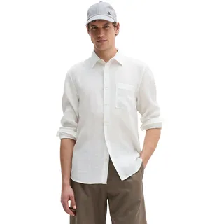 Leinenhemd MARC O'POLO, Herren, Gr. L, N-Gr, weiß, Web, Obermaterial: 100% Leinen, Manschette, Hemden Leinenhemd, im klassisch cleanen Look