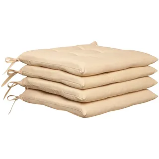 Peyer Syntex Sitzkissenset , Beige , Textil , 4-teilig , Uni , Füllung: Schaumstoff , quadratisch , 40x40 cm , mittels Bändern zu befestigen, Fleckschutz , Heimtextilien, Wohntextilien, Sitzkissen