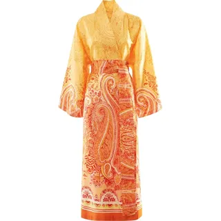 Bassetti MERGELLINA Kimono aus 100% Baumwollsatin, in der Farbe Orange O1, Größe: S-M - 9328366