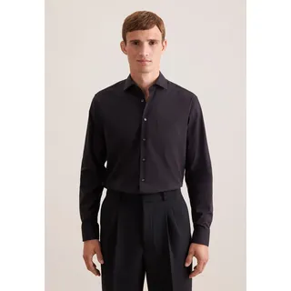 Businesshemd SEIDENSTICKER "Schwarze Rose", Herren, Gr. XL43, normale Ärmellängen, schwarz, 100% Baumwolle, unifarben, regular fit, 2-Knopf-Manschette, Hemden Businesshemd, Regular 1/1 Kentkragen Uni