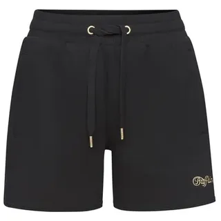 Buffalo Shorts mit aufwendiger Logostickerei, schwarz,