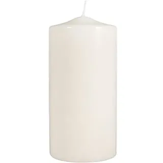 Rayher Stumpenkerze, creme, rund, 100% Paraffin, Höhe 25 cm, 8 cm ø, Rundkerze, Taufkerze, Kerzenrohling zum Verzieren und Basteln, 3140796