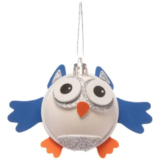 Baker Ross FE975 Schneeeule Kugeln Bastelset aus Holz - 6er Pack, Weihnachtsbaumschmuck zum Selbermachen, Holzbasteleien für Kinder, Holzdekorationen für Weihnachtsbäume