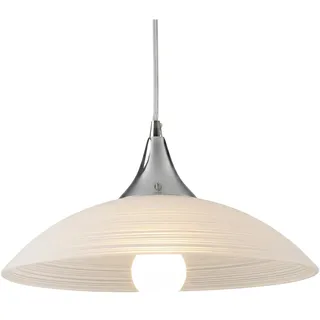 LFsem ⌀30cm Pendelleuchte Esstisch aus Glas, Einflammige Hängelampe aus Metall in Chrom, Moderne E27 Hängeleuchte für Küchen Esszimmer Wohnzimmer & Schlafzimmer