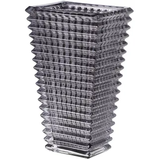 MCMCNCUIU Kristallvase, Schwarze Glasvase, Glasvase, Vasen für Tafelaufsätze, große Glasvase, Blumenvase, Moderne Vase, graue Glasvase für Wohnzimmer, Esstisch, Hochzeit, 11 Zoll