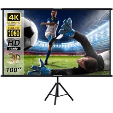 Projector Screen with Stand, Lejiada100 inch Indoor Outdoor Projection Screen, Portable 16:9 4K HD Movie Screen with Carry Bag Wrinkle-Free Design...