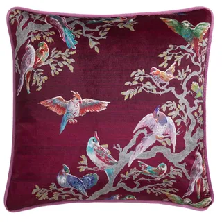 Laurence Llewelyn-Bowen - Vogel-Absurdität - gefülltes Kissen - 43 x 43 cm in rosa