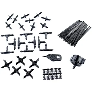 AQUA CONTROL KITG002 Basic Set mit 4 mm Zubehör für alle Arten von Tropfbewässerung, schwarz