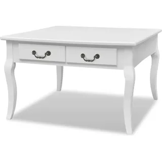 vidaXL Couchtisch mit 4 Schubladen Weiß - Weiß