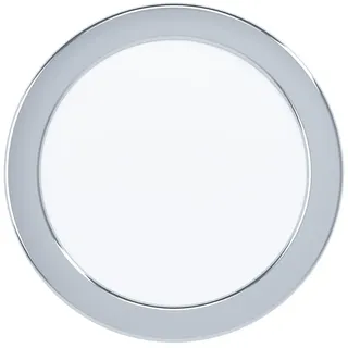 EGLO LED Bad-Einbaustrahler Fueva 5, Ø 16,6 cm, Spot aus Stahl und einer Kunststoff Leuchtfläche, Einbauleuchte Chrom, Weiß, Einbauspot flach, geringe Einbautiefe 26 mm, neutralweiß, IP44