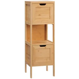 kleankin Badezimmerschrank mit Kippschutz natur 30L x 30B x 90H cm