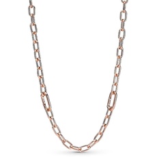Bild von ME Link Halskette 50cm mit 14 Karat rosévergoldeter Metalllegierung, Kompatibel mit PANDORA ME Armbänder, Höhe: 6mm, 389685C00-50