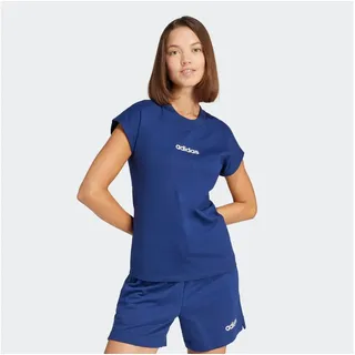 adidas Sportswear T-Shirt »W LIN SJ T« Basic T-Shirt aus weichem Material, blau