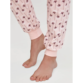 Schlafanzug CALIDA "Midnight Flowers", Damen, Gr. L (48/50), pearl blush, Interlock, Obermaterial: 100% Baumwolle, lang, Rundhals, angesetztes Bündchen, Homewear-Sets Schlafanzug, Rundhals, Langarm, weich, Heavy-Interlock, Baumwolle