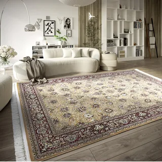 Villeroy & Boch Teppich »Alfred«, rechteckig, 7 mm Höhe, Orientalisch, Fransen, Wohnzimmer, Schlafzimmer, Klassisch, Kurzflor Rot Beige, 155x235cm