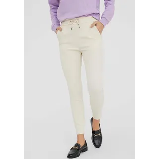 Jogger Pants VERO MODA "VMEVA MR LOOSE STRING PANT GA NOOS", Damen, Gr. XS (34), Länge 32, beige (birch), Web, Obermaterial: 65% Viskose (LENZINGTM ECOVEROTM), 30% Nylon, 5% Elasthan, unifarben, loose fit 7/8-Länge, Hosen Jogger Pants, hinten mit elastischem Bündchen