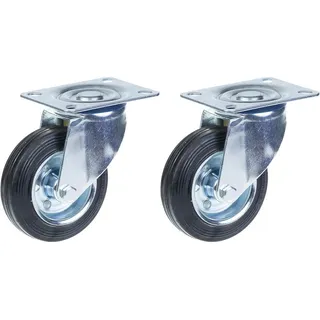 100mm 4" Gummireifen, schwenkbar, starke 180kg Tragkraft, 2er Set