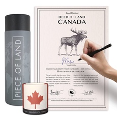happylandgifts® Echtes Kanada Grundstück als einzigartiges Geschenk für Kanada Fans | Besitzurkunde mit Wunschname zum selber eintragen | Kanada Geschenke | Kanada Deko | Canada Flagge