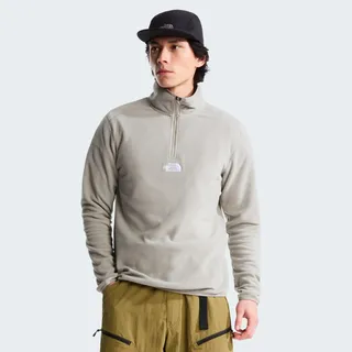 The North Face Fleecepullover "M GLACIER 1/4 ZIP - EMBROIDERED LOGO", mit 1/4-Zip-Design, atmungsaktiv, schnell trocknend, wasserabweisend, stone slab