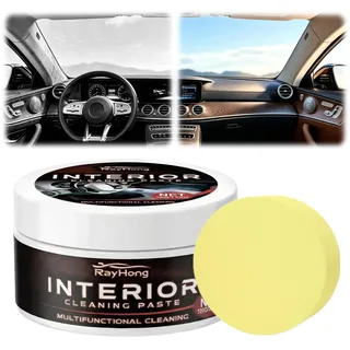 Auto Innenraum Reinigungscreme,100g Mehrzweck-Lederreiniger,Interior Cleaning Paste,Pflegepaste für Sitze,Car Interior Renovation Maintenance Cleaning Cream,für auto Zubehör Innen-raum,inkl Schwamm