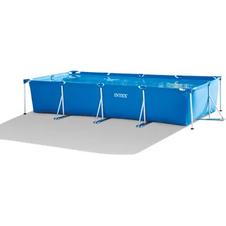 INTEX Frame Pool rechteckig Aufstellpool (450 x 220 x 84 cm) Kinderpool Familienpool Swimmingpool Volumen ca 2.271l, blau (28274NP)