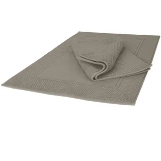 Ruggeri - Set mit 2 Badezimmer-Vorlegern, 50 x 80 cm, 100% Baumwolle, extra weich, Kollektion Let's Color! (Taupe)