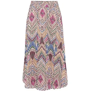 LASCANA Plisseerock aus leichter Chiffonware, Midirock mit Alloverprint, sommerlich, bunt
