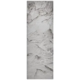 benuta Nest Kunstfell-Teppich Dave Grau 80x240 cm , Textil , Beton Optik , Rechteckig , 80x240 cm , Gots , wasserabweisend , Teppiche und Böden, Teppiche