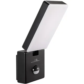Maclean Brackets LED Wandleuchte mit PIR Bewegungsmelder schwarz 10 W IP65 800lm