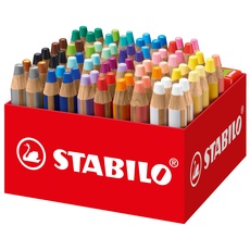 Bild Buntstift, Wasserfarbe & Wachsmalkreide - STABILO woody 3 in 1 - 76er Box mit 4 Spitzern - mit 24 verschiedenen Farben