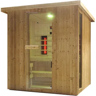 SANOTECHNIK Outdoor Kombination Sauna und Infrarotkabine LAHTI Außensauna Infra - 6 Personen