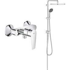 GROHE Start - Duschset (inkl. Start Einhand- Brausebatterie, Flex Duschsystem mit Umstellung, 2 Strahlarten, wassersparend), chrom